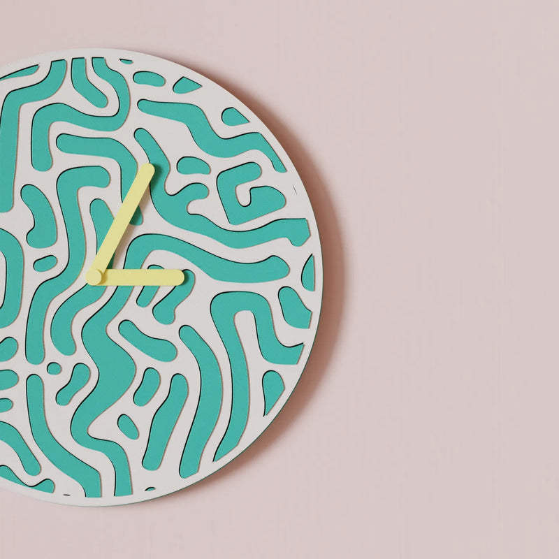 Reloj de Pared Diseño Contemporáneo - Patrón Orgánico, Arte Mural 3D Pintado a Mano, Decoración Original Salón, mecanismo silencioso.RelojHome & Garden > Decor > Clocks > Wall Clocks