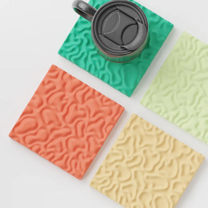 Set de 4 posavasos modernos con textura orgánicaPosavasosHome & Garden > Kitchen & Dining > Barware > Coasters