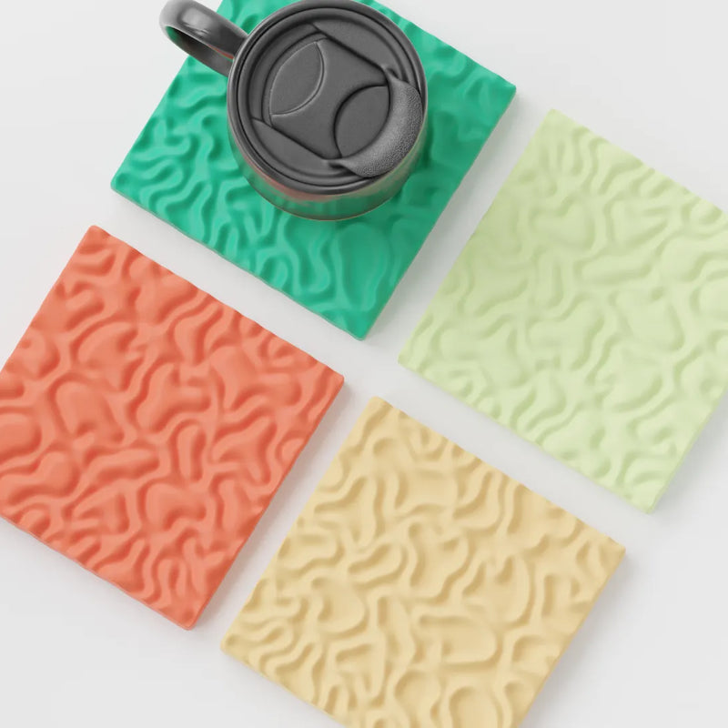 Set de 4 posavasos modernos con textura orgánicaPosavasosHome & Garden > Kitchen & Dining > Barware > Coasters