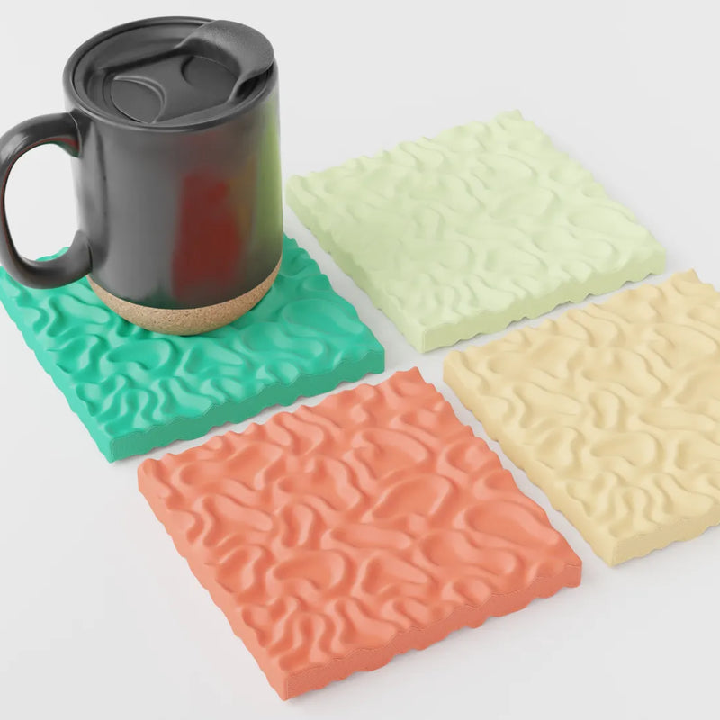 Set de 4 posavasos modernos con textura orgánicaPosavasosHome & Garden > Kitchen & Dining > Barware > Coasters