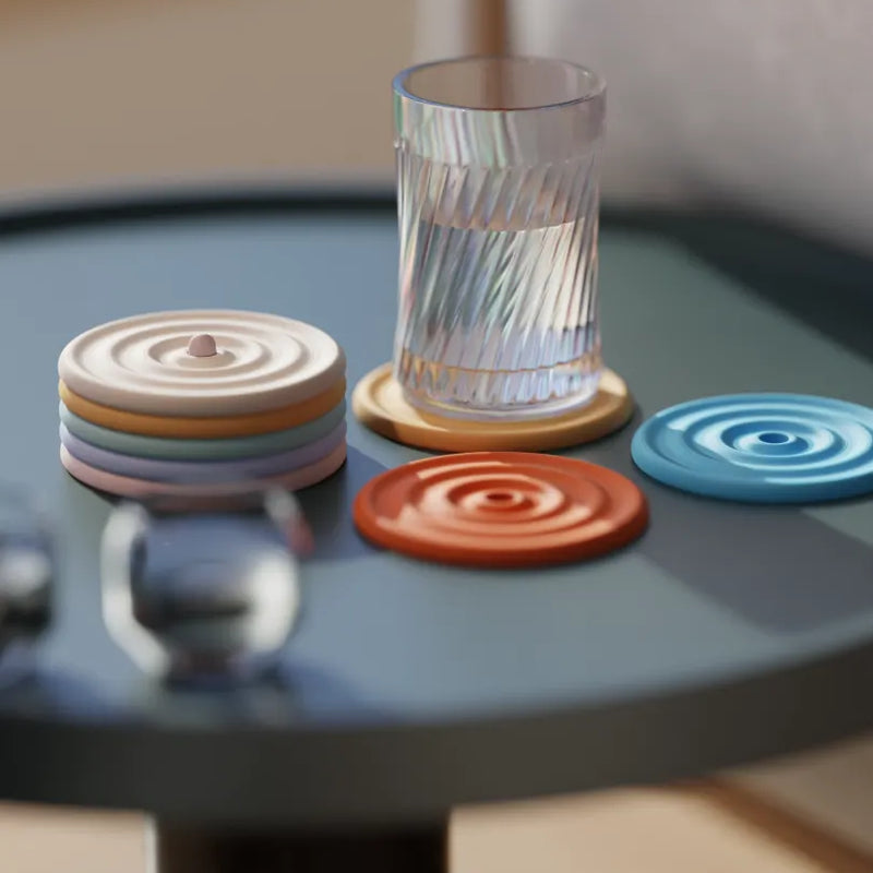Set de Posavasos Modernos en Colores Pastel – 4 Unidades con SoportePosavasosHome & Garden > Kitchen & Dining > Barware > Coasters
