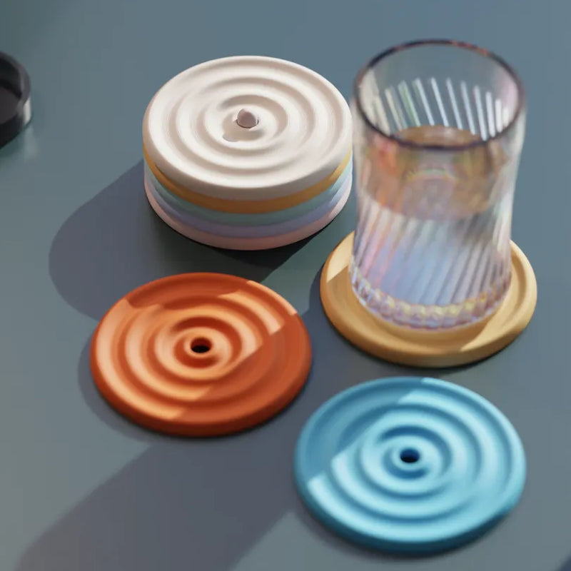 Set de Posavasos Modernos en Colores Pastel – 4 Unidades con SoportePosavasosHome & Garden > Kitchen & Dining > Barware > Coasters