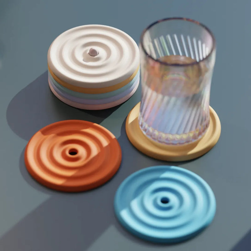 Set de Posavasos Modernos en Colores Pastel – 4 Unidades con SoportePosavasosHome & Garden > Kitchen & Dining > Barware > Coasters
