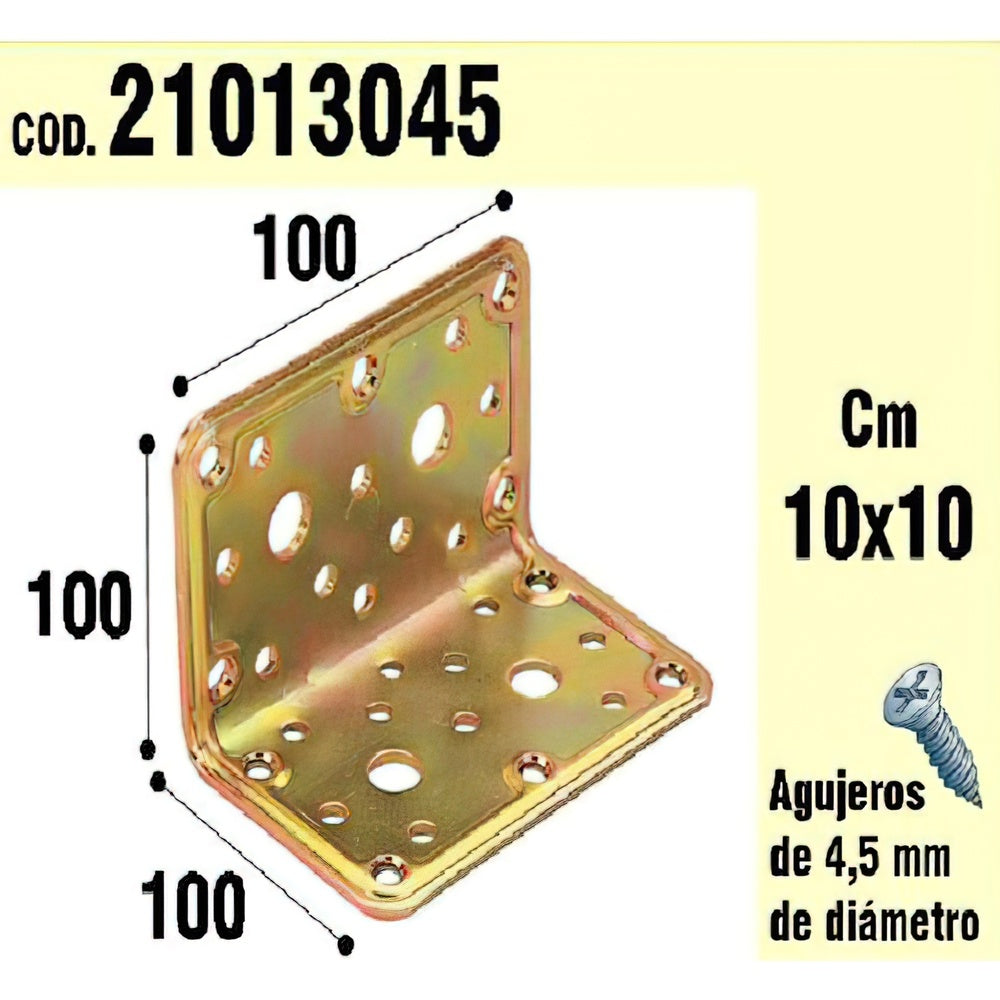 Cantoneira de suporte em madeira 100 x 100 x 100 mm