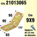 Suporte para madeira em ângulo 65x90x90 mm/135°