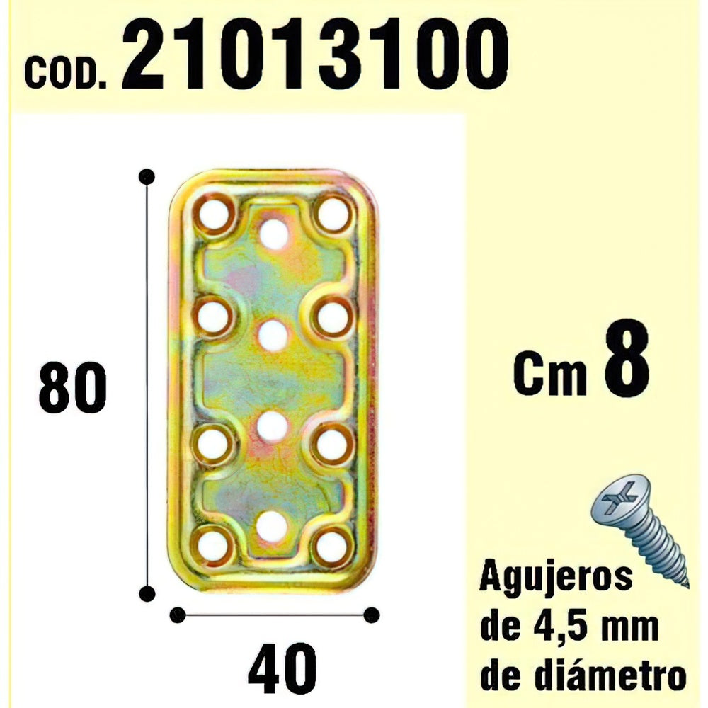 Wood support bichromated plate 40x80 mm