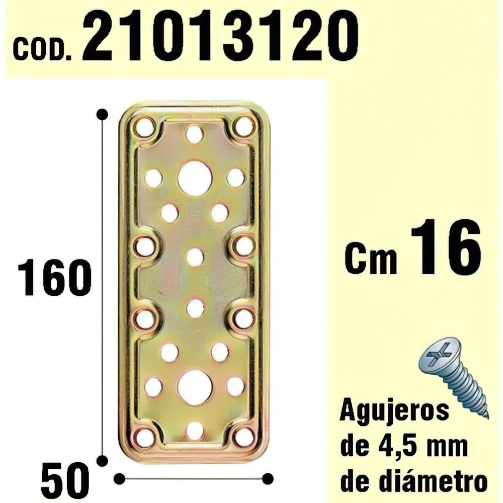 Soporte para madera placa bicromatada 50x160 mm