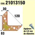 Suporte de madeira para placa bicromática "l" de 120 mm