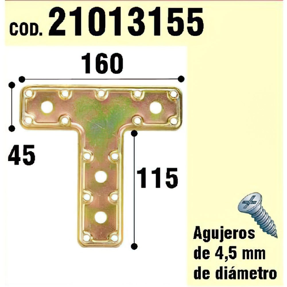 Suporte de madeira para placa "t" bicromática de 160 mm
