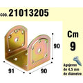 Soporte para madera tipo "u"  bicromatado 90 mm