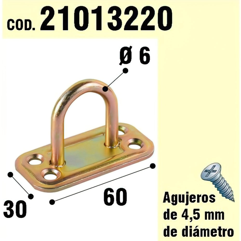 Suporte em madeira com anel bicromático de ø 6 mm