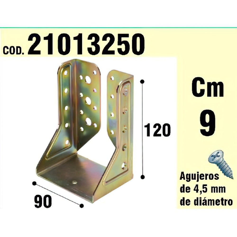 Suporte de madeira para asas interiores, bicromático, 90 mm