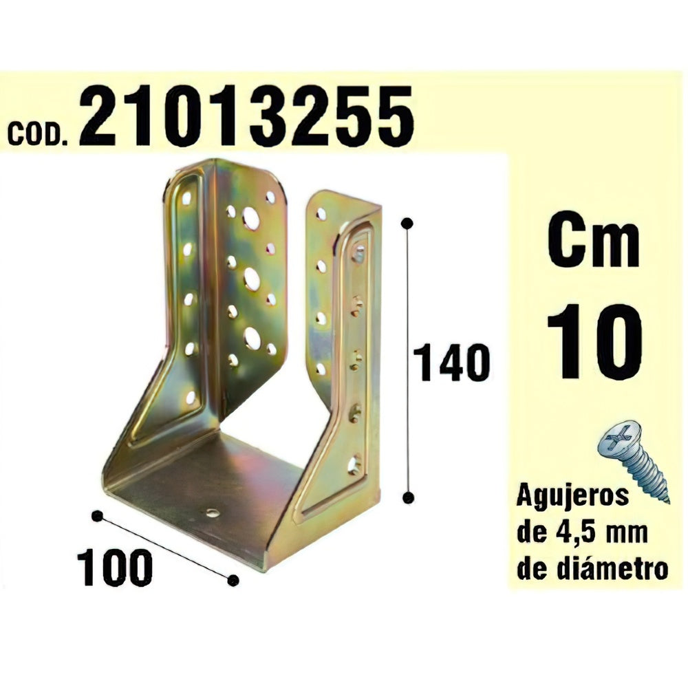 Suporte de madeira para asas interiores, bicromático, 100 mm