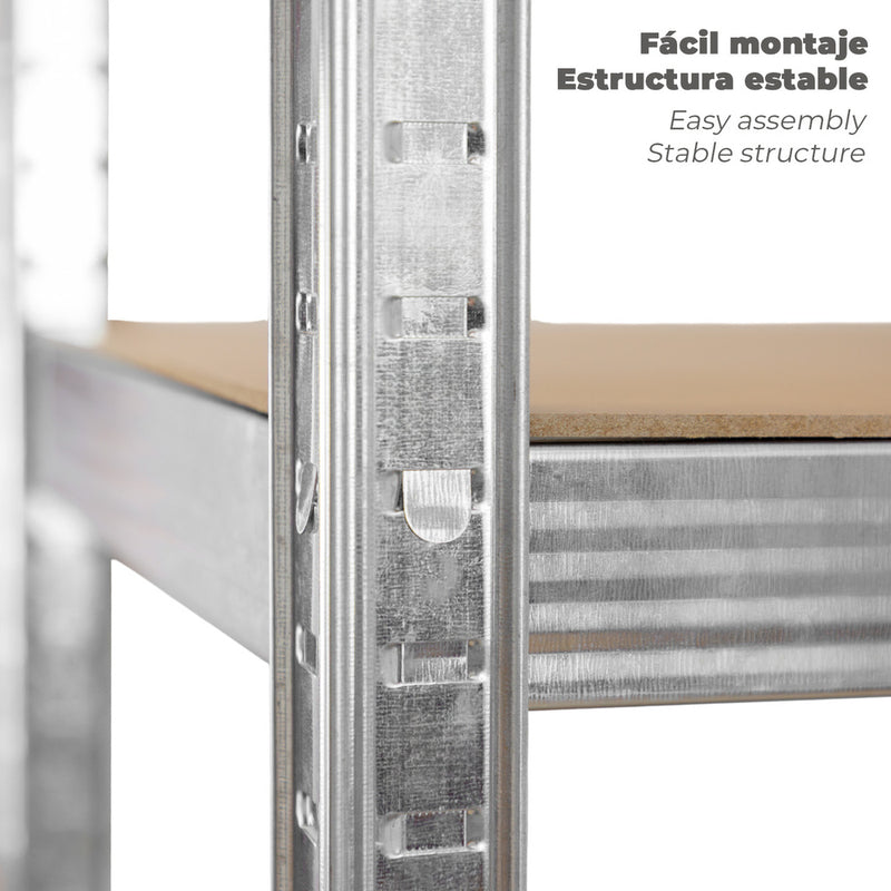 Modulo estanteria montaje rápido sin tornillos 90x40x180 cm. (5 bateas)