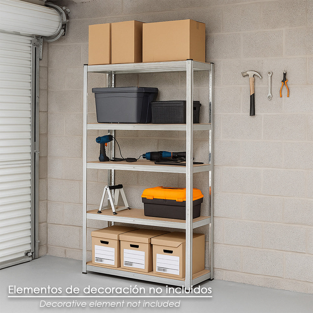 Modulo estanteria montaje rápido sin tornillos 90x40x180 cm (5 bateas)
