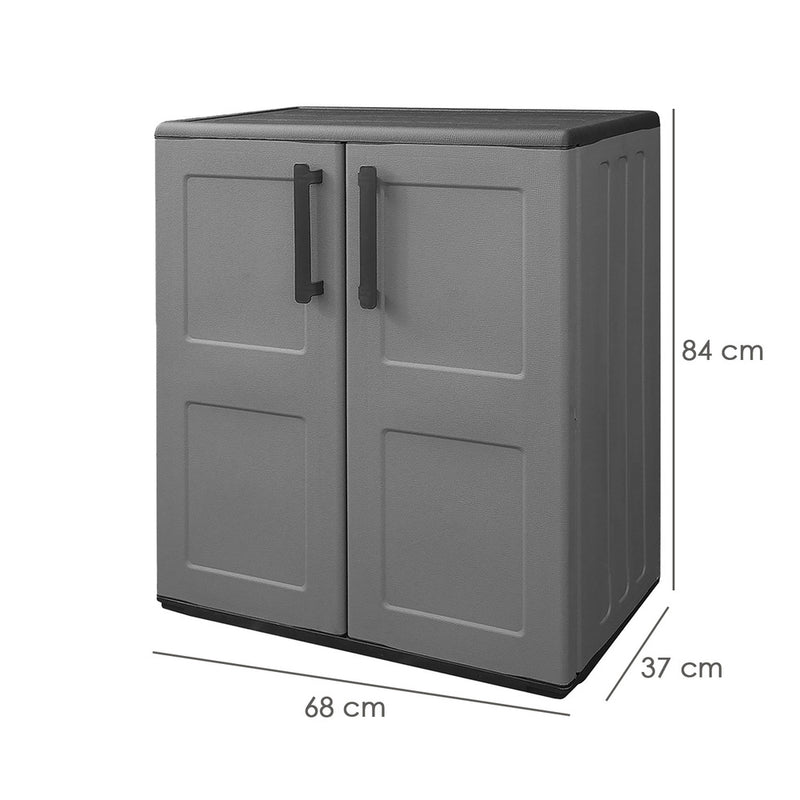 Armario resina bajo  68x37x84 cm. color gris oscuro