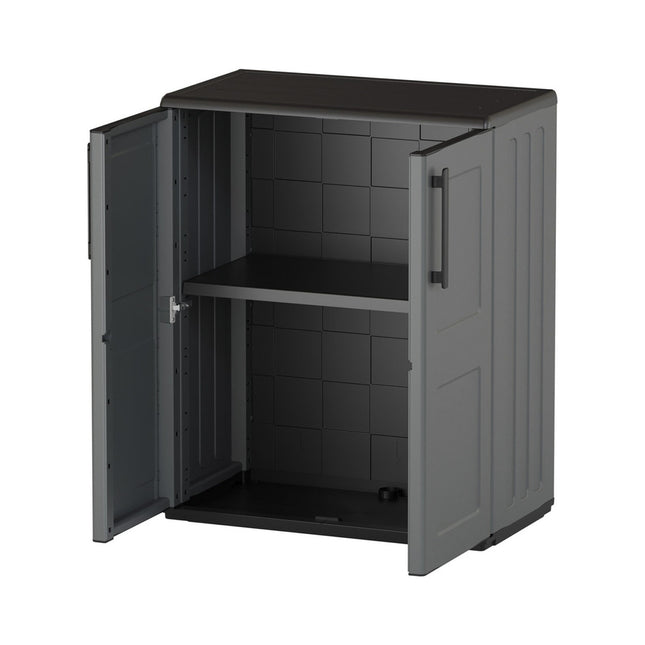 Armario resina bajo  68x37x84 cm. color gris oscuro