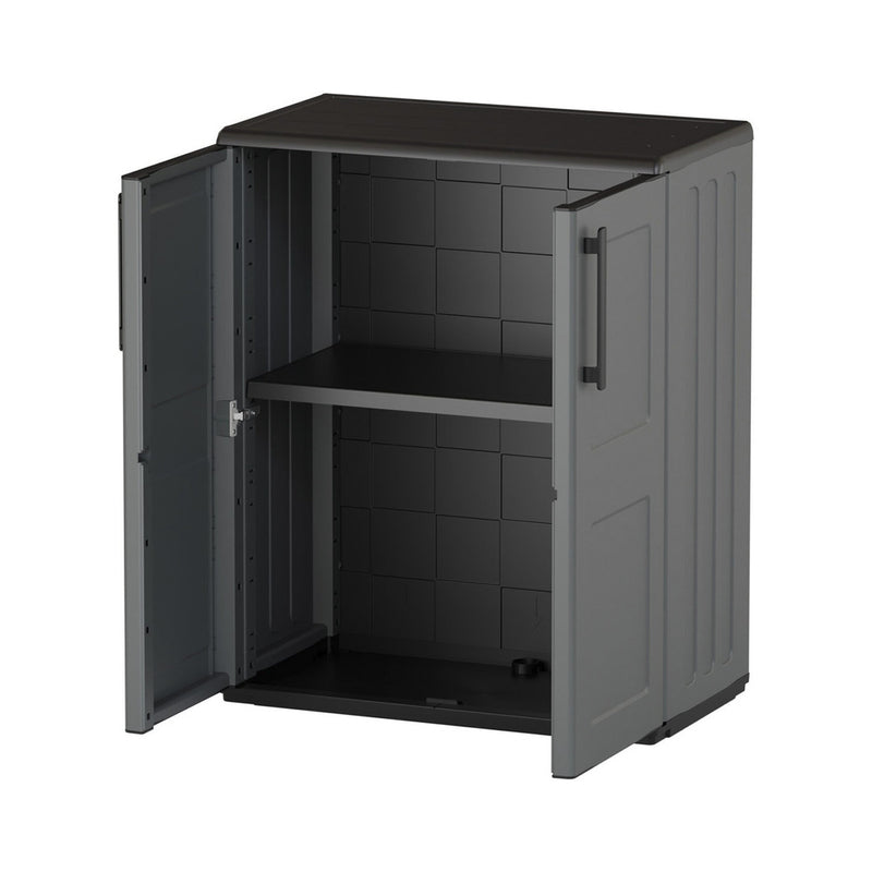 Armario resina bajo  68x37x84 cm. color gris oscuro