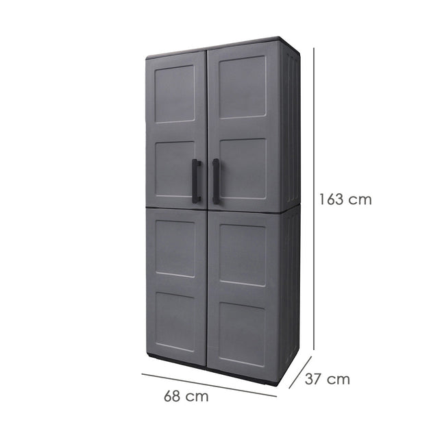 Armario resina alto 68x37x169 cm. color gris oscuro