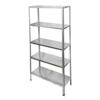 Estantería acero galvanizado con 5 baldas 150x75x30 cm baldas ajustables. Peso máximo 150 kg.