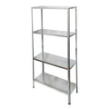 Estantería acero galvanizado con 4 baldas 150x75x30 cm baldas ajustables. Peso máximo 120 kg.