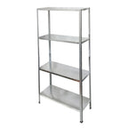 Estantería acero galvanizado con 4 baldas 150x75x30 cm baldas ajustables. Peso máximo 120 kg.
