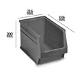 Gaveta empilhável para armazenamento cinza n.º 55 336x216x200 mm (3/6)