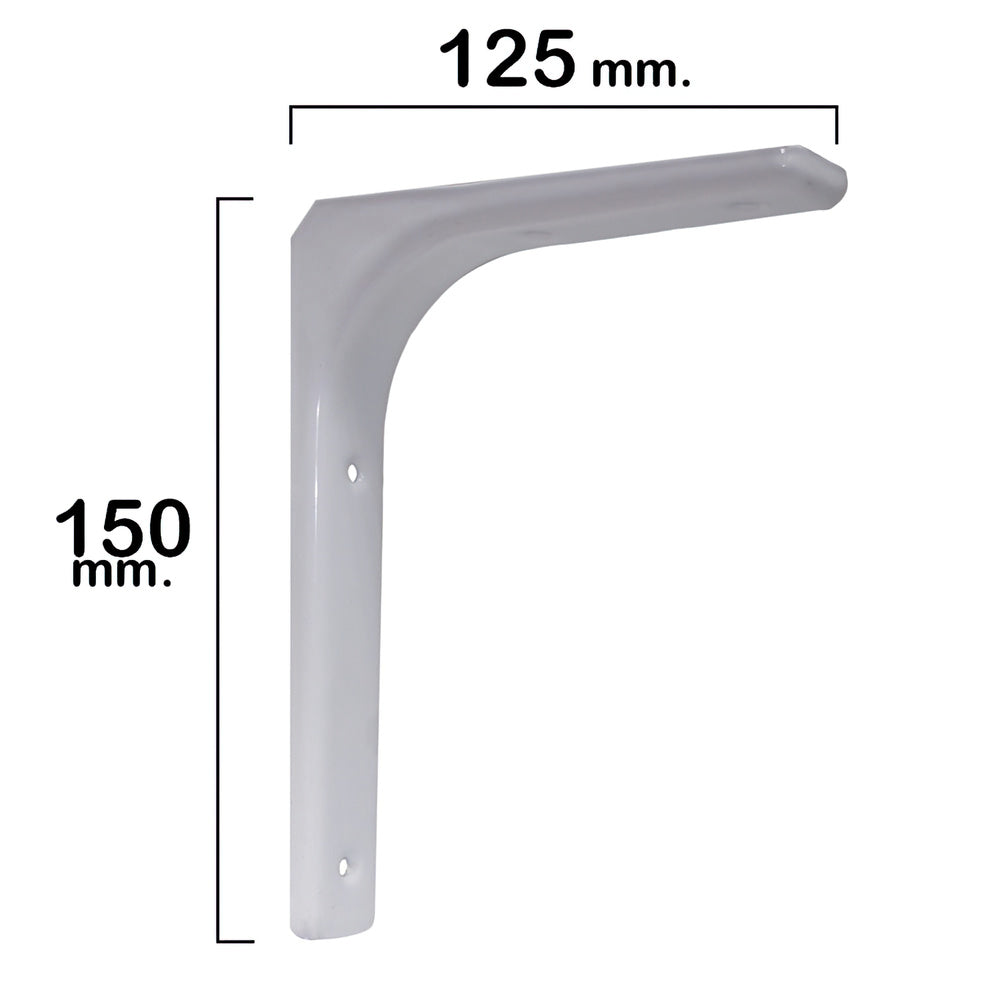 White reinforced bracket 150x125 mm