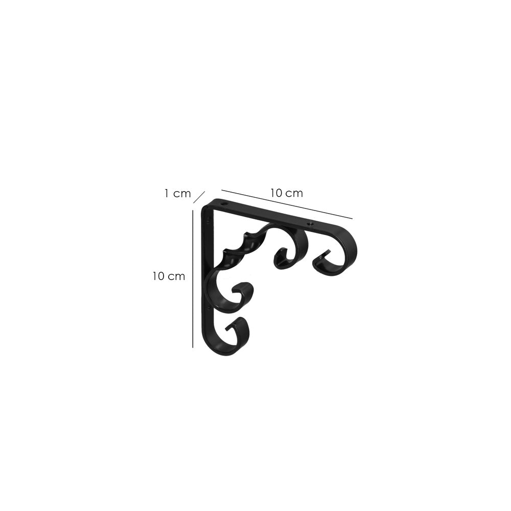 Mão francesa ornamental reforçada preta 100x100 cm mão francesa para prateleira, suporte de prateleira esquadro
