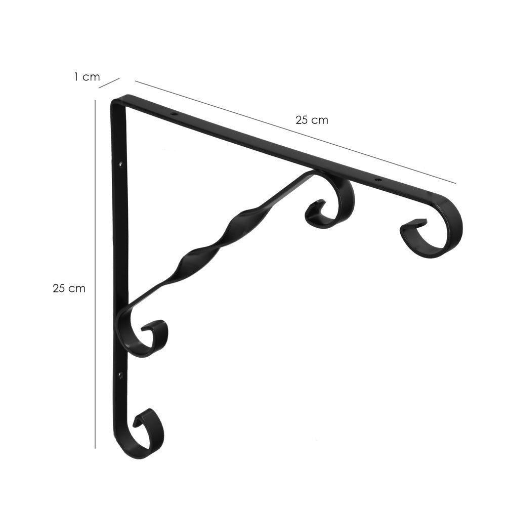Escora ornamental reforçada preta 250x250 cm escora prateleira, suporte de prateleira esquadro prateleira