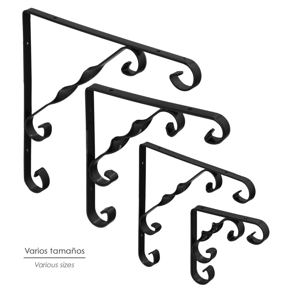 Escora ornamental reforçada preta 250x250 cm escora prateleira, suporte de prateleira esquadro prateleira