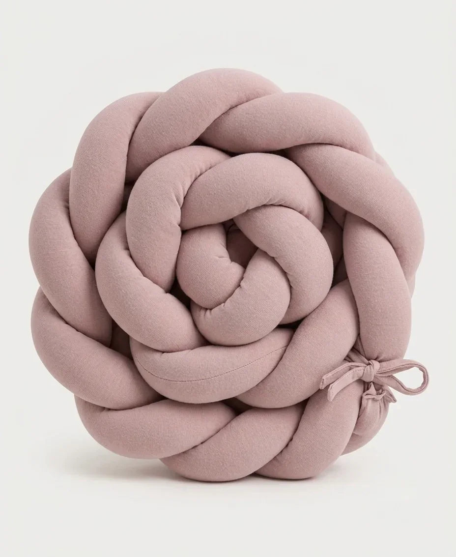 210cm pink cotton crib bumper braid for babies