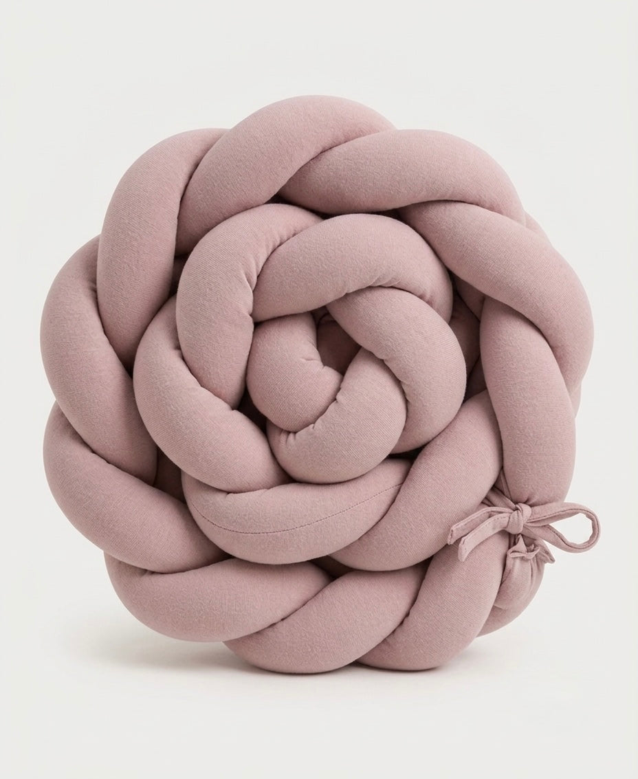 Pink Cotton Crib Bumper Braid 180 cm | Baby Safety
