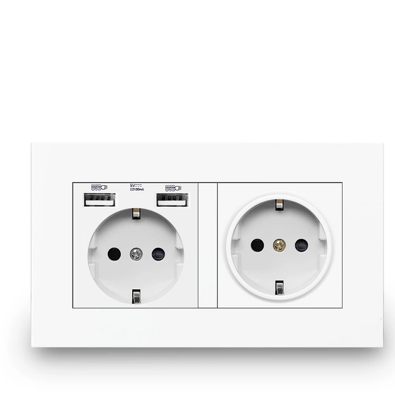 Toma de corriente EU con USB doble Serie B1EnchufesHardware > Power & Electrical Supplies > Power Outlets & Sockets > Wall Outlets
