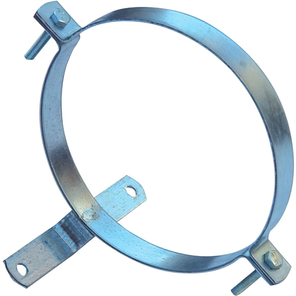 Abrazadera para tubo estufa galvanizado con soporte 100 mm