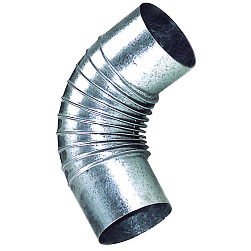 Codo estufa galvanizado de 120 mm 90°.