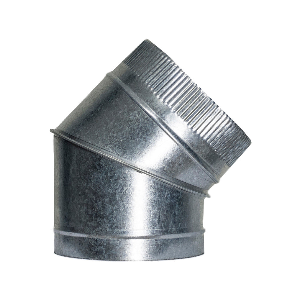 Codo estufa galvanizado de  250 mm 45° (0,8 mm)