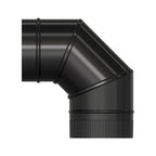 Codo estufa liso vitrificado negro ø 175 mm 90°