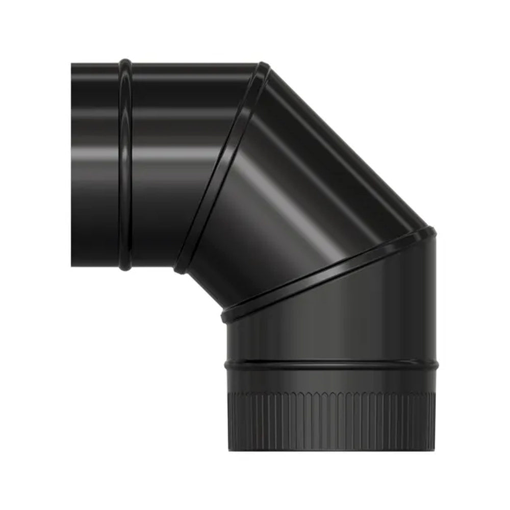 Smooth vitrified black stove elbow ø 175 mm 90°