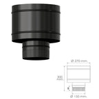 Terminal antirrecuo estufa vitrificado preto ø 150 mm chapéu tubo chaminé, chapéu tubo fumo, chapéu tubo aquecimento