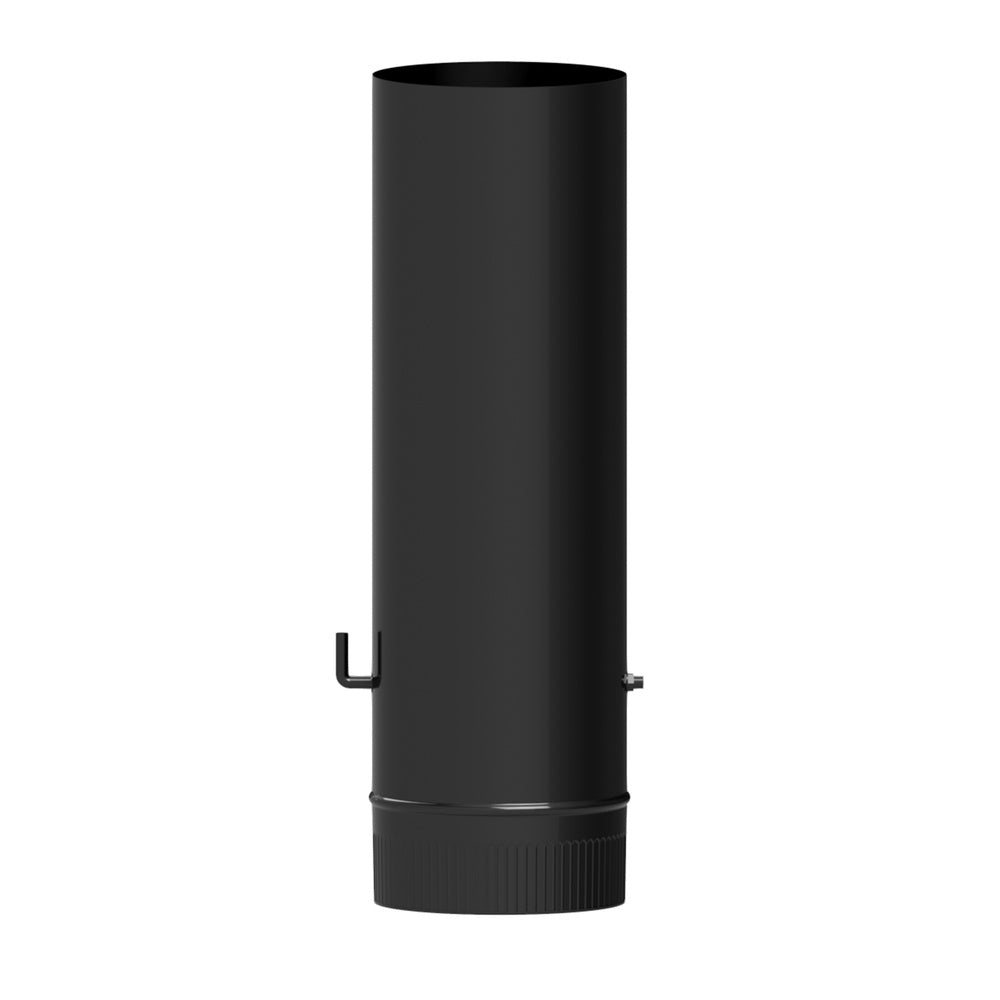 Wolfpack tubo de estufa acero vitrificado negro ø 110 mm con llave estufas de leña, chimenea, alta resistencia, color negro
