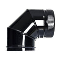 Codo estufa color negro vitrificado de 200 mm 90°.