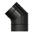 Cotovelo de estufa liso preto vitrificado ø 150 mm 45°