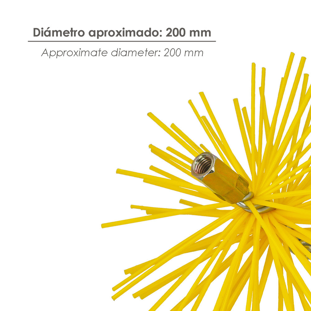 Cepillo deshollinador nailon 200mm m12