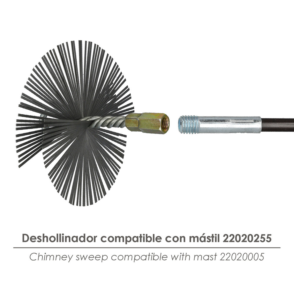 Cepillo deshollinador acero pl. 150mm m12