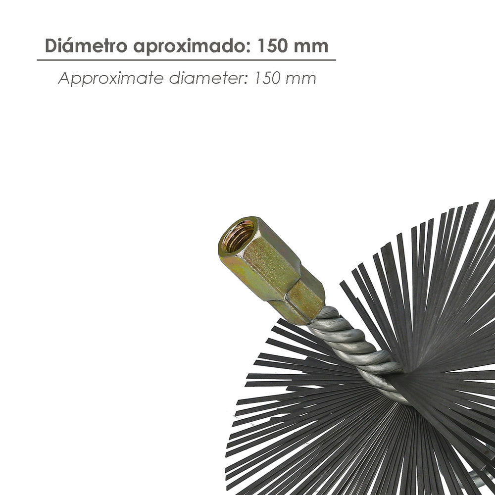 Cepillo deshollinador acero pl. 150mm m12