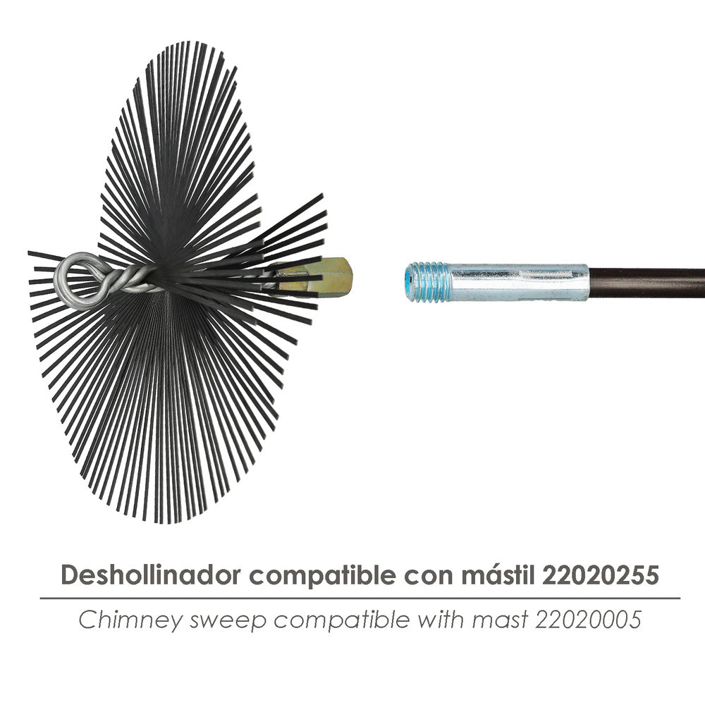 Cepillo deshollinador acero pl. 200 mm m12