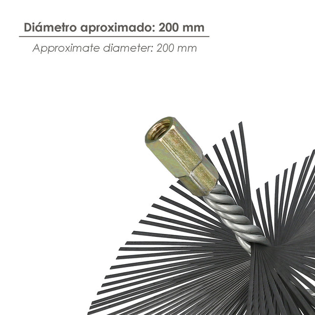 Cepillo deshollinador acero pl. 200 mm M12
