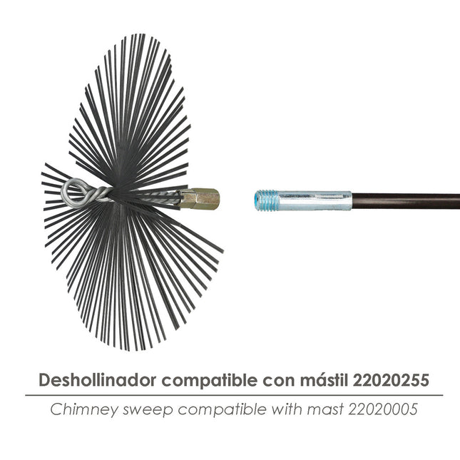 Cepillo deshollinador acero pl. 250 mm M12