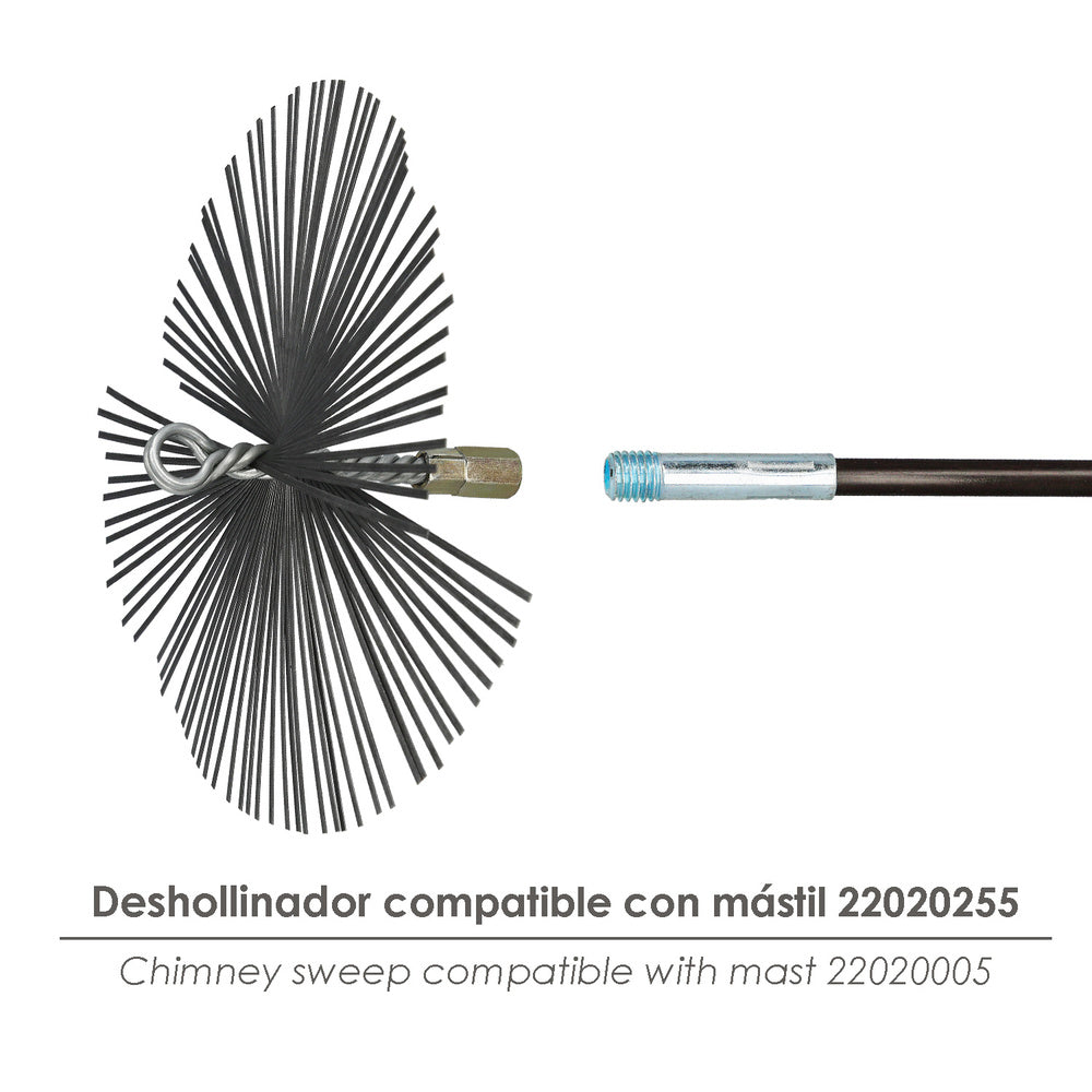 Cepillo deshollinador acero pl. 250 mm m12